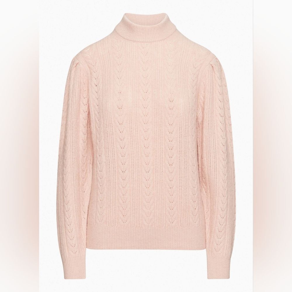 Wilfred Paragon Wool Cashmere Blend Pink Puff Sleeve Sweater Size S